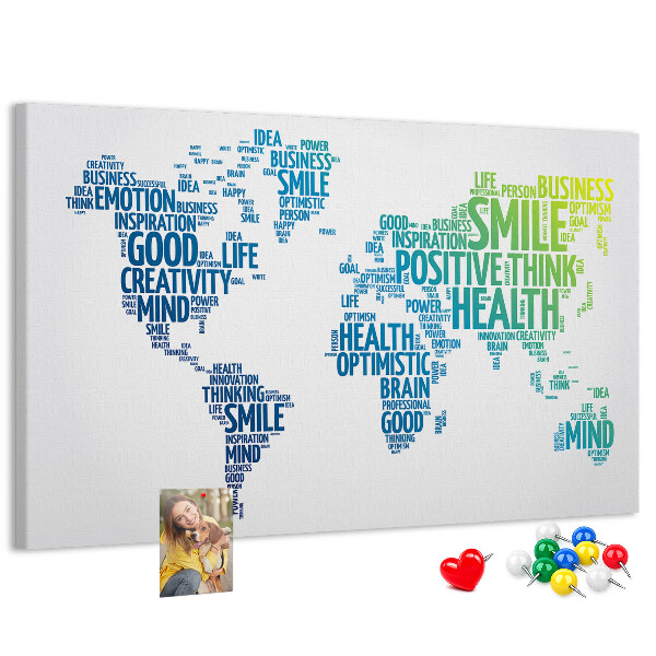 Kork-Pinnwand mit positiven Affirmationen
