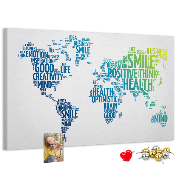 Kork-Pinnwand mit positiven Affirmationen