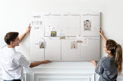 Planer mit Raster und Korkrückwand zur Organisation Ihrer Zeit