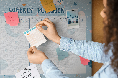 Kork-Wochenplaner im futuristischen Stil