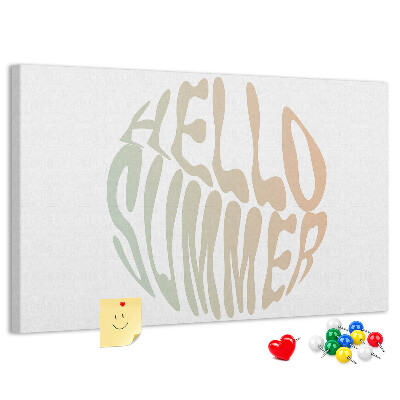 Bild mit Korkrückwand ein sommerliches Retro-Willkommen