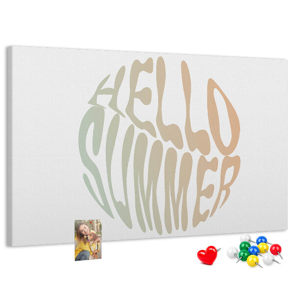 Bild mit Korkrückwand ein sommerliches Retro-Willkommen
