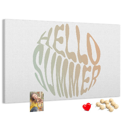 Bild mit Korkrückwand ein sommerliches Retro-Willkommen