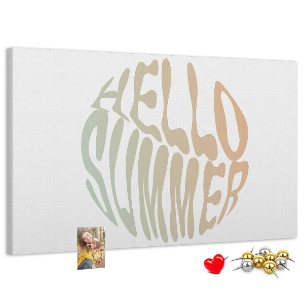 Bild mit Korkrückwand ein sommerliches Retro-Willkommen