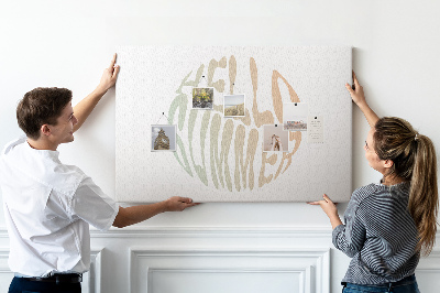 Bild mit Korkrückwand ein sommerliches Retro-Willkommen