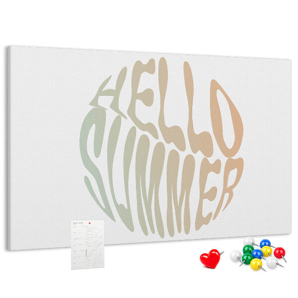 Bild mit Korkrückwand ein sommerliches Retro-Willkommen