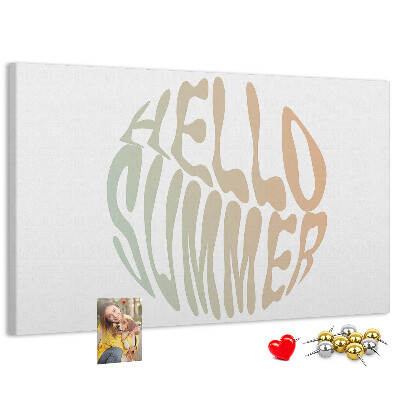 Bild mit Korkrückwand ein sommerliches Retro-Willkommen