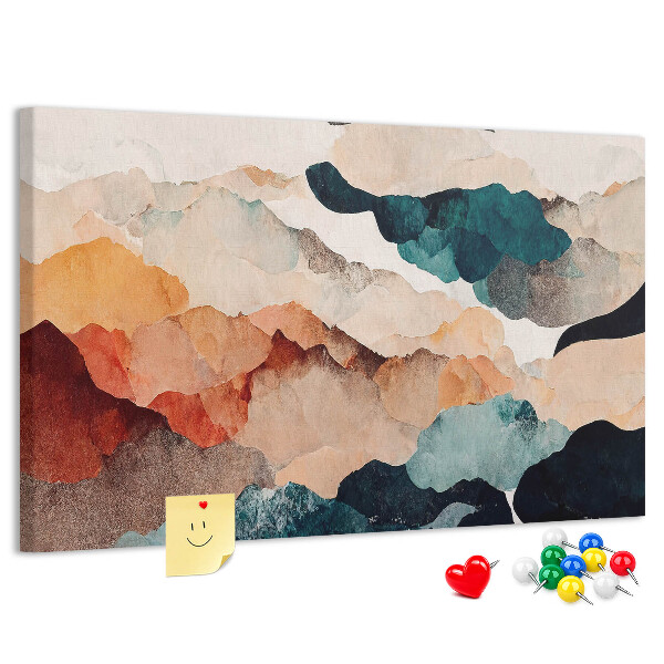 Korkbild abstrakte Wolken in gedeckten Farben