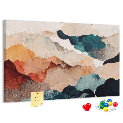 Korkbild abstrakte Wolken in gedeckten Farben