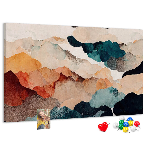 Korkbild abstrakte Wolken in gedeckten Farben