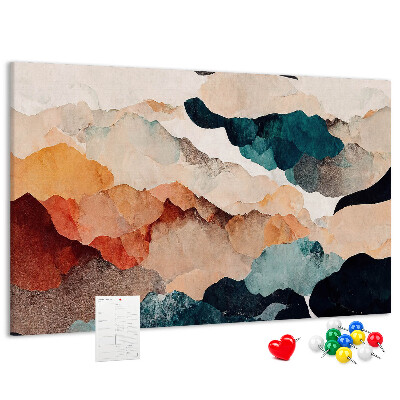 Korkbild abstrakte Wolken in gedeckten Farben