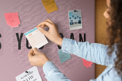 Kork-Pinnwand mit Motiv positives Denken und Motivation