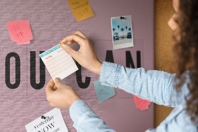 Kork-Pinnwand mit Motiv positives Denken und Motivation