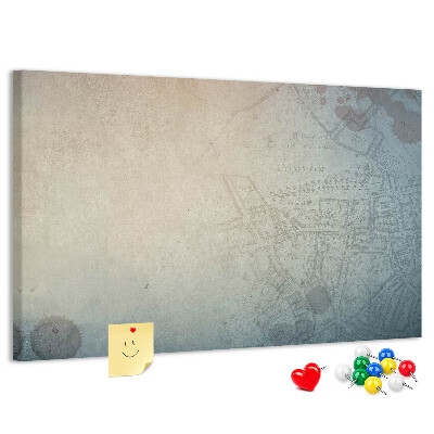Korktafel alte Karte mit zarten Flecken