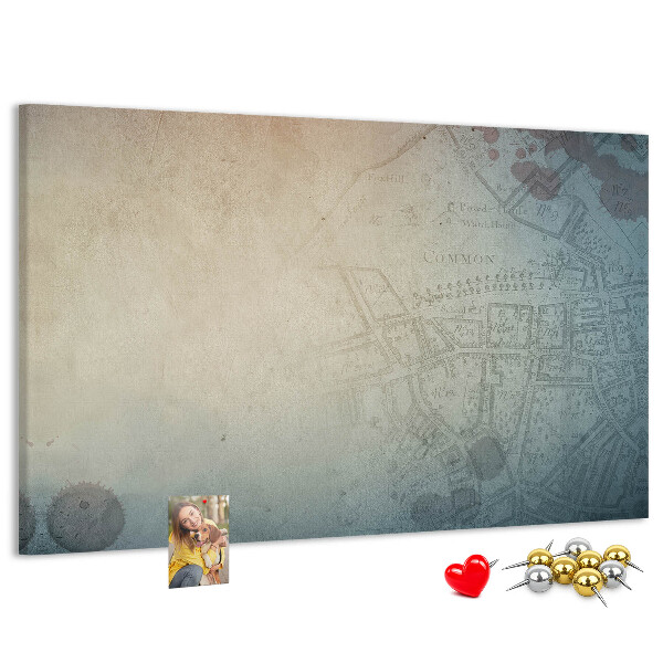 Korktafel alte Karte mit zarten Flecken