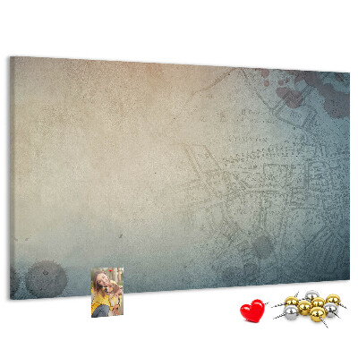 Korktafel alte Karte mit zarten Flecken