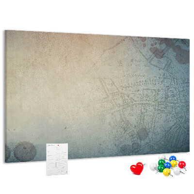 Korktafel alte Karte mit zarten Flecken