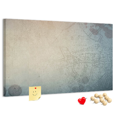 Korktafel alte Karte mit zarten Flecken