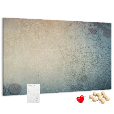 Korktafel alte Karte mit zarten Flecken