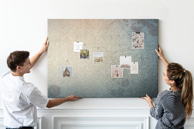 Korktafel alte Karte mit zarten Flecken