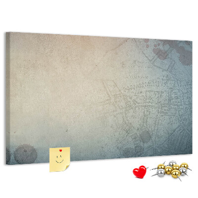 Korktafel alte Karte mit zarten Flecken