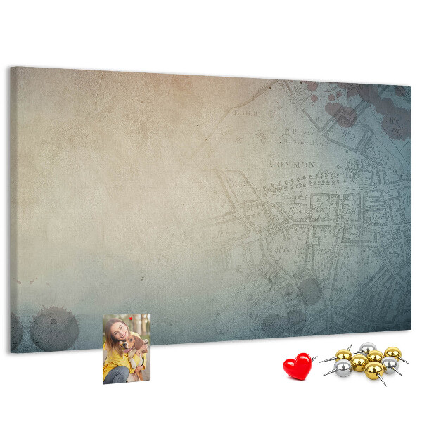 Korktafel alte Karte mit zarten Flecken