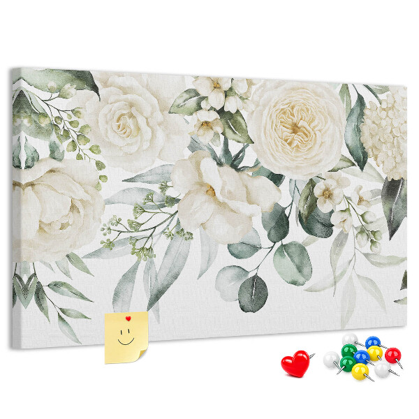 Kork-Pinnwand mit zartem Blumenmuster
