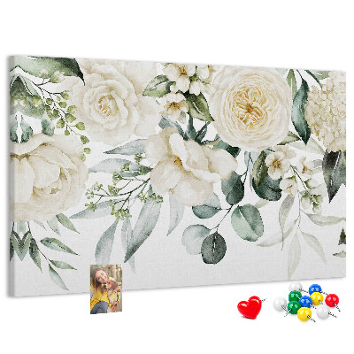 Kork-Pinnwand mit zartem Blumenmuster