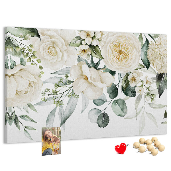 Kork-Pinnwand mit zartem Blumenmuster