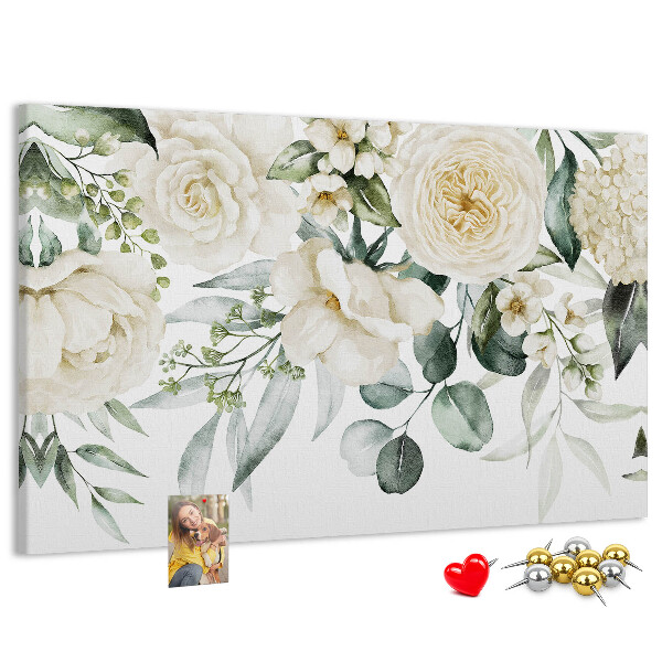 Kork-Pinnwand mit zartem Blumenmuster