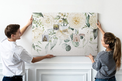 Kork-Pinnwand mit zartem Blumenmuster