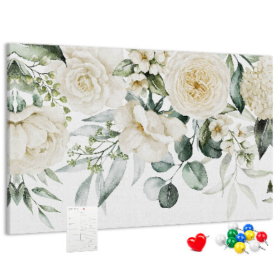 Kork-Pinnwand mit zartem Blumenmuster