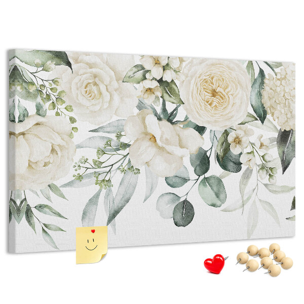 Kork-Pinnwand mit zartem Blumenmuster