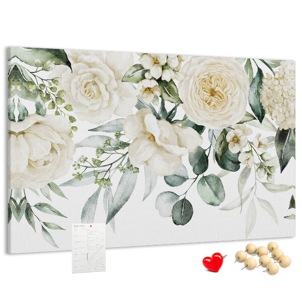 Kork-Pinnwand mit zartem Blumenmuster