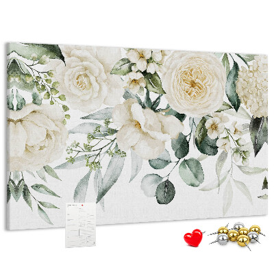 Kork-Pinnwand mit zartem Blumenmuster