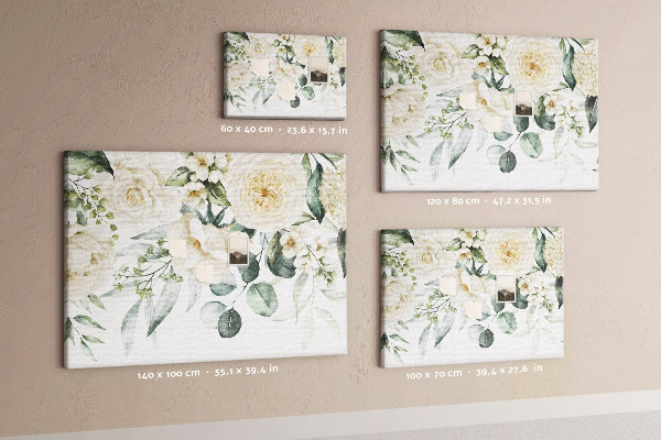 Kork-Pinnwand mit zartem Blumenmuster
