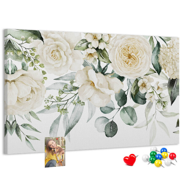 Kork-Pinnwand mit zartem Blumenmuster