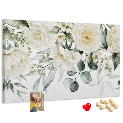 Kork-Pinnwand mit zartem Blumenmuster