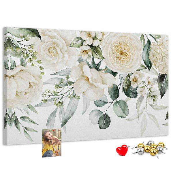 Kork-Pinnwand mit zartem Blumenmuster