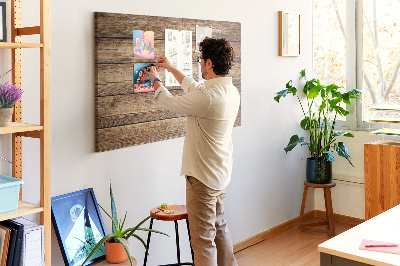 Kork-Pinnwand naturfarbene Dielen in warmen Farbtönen