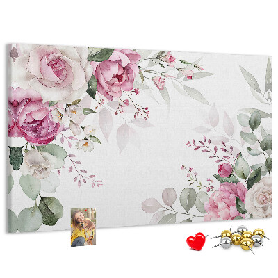 Korkbild mit Blumenmuster in Pastelltönen