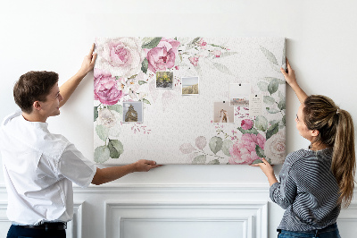Korkbild mit Blumenmuster in Pastelltönen