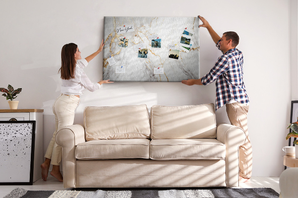 Korkbild eleganter Marmor mit Goldadern