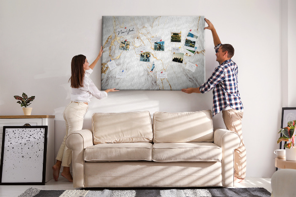 Korkbild eleganter Marmor mit Goldadern
