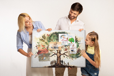 Korktafel mit Motiv Der Baum des Lebens mit Menschen im Schatten