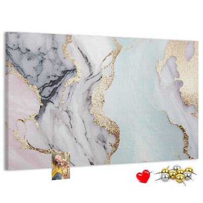 Bilder mit Korkrückwand elegantes Marmormuster mit goldenen Akzenten