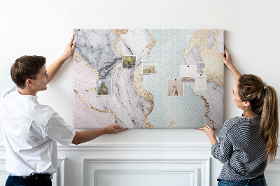Bilder mit Korkrückwand elegantes Marmormuster mit goldenen Akzenten