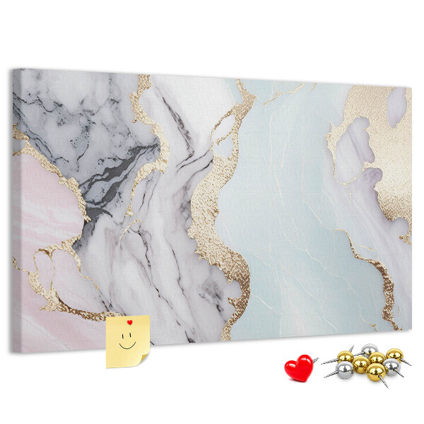 Bilder mit Korkrückwand elegantes Marmormuster mit goldenen Akzenten