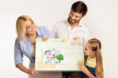 Korkbild Familienplaner mit Zitrusmuster