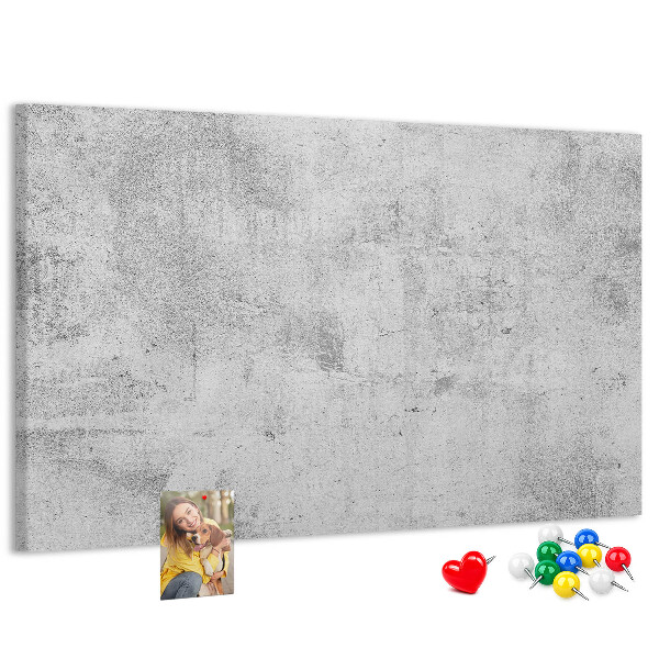 Korktafel mit grauem Betonmuster und Struktur